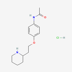 molecular formula C15H23ClN2O2 B1466514 N-{4-[2-(2-Piperidinyl)ethoxy]phenyl}acetamide hydrochloride CAS No. 879662-62-1