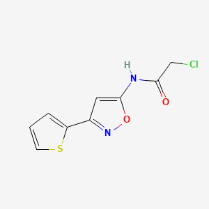 molecular formula C9H7ClN2O2S B14665146 Acetamide, 2-chloro-N-(3-(2-thienyl)-5-isoxazolyl)- CAS No. 37853-07-9