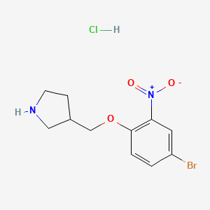 molecular formula C11H14BrClN2O3 B1466515 3-[(4-Bromo-2-nitrophenoxy)methyl]pyrrolidine hydrochloride CAS No. 1220027-96-2