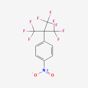 molecular formula C10H4F9NO2 B14665172 Benzene, 1-nitro-4-[2,2,2-trifluoro-1,1-bis(trifluoromethyl)ethyl]- CAS No. 36714-78-0