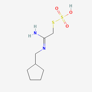 molecular formula C8H16N2O3S2 B14665316 S-((N-Cyclopentylmethylamidino)methyl) hydrogen thiosulfate CAS No. 40283-54-3