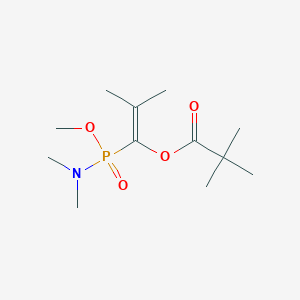 molecular formula C12H24NO4P B14665375 1-[(Dimethylamino)(methoxy)phosphoryl]-2-methylprop-1-en-1-yl 2,2-dimethylpropanoate CAS No. 37521-25-8