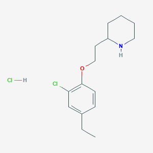 molecular formula C15H23Cl2NO B1466541 2-[2-(2-Chloro-4-ethylphenoxy)ethyl]piperidine hydrochloride CAS No. 1220030-49-8