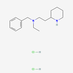 molecular formula C16H28Cl2N2 B1466546 N-Benzyl-N-ethyl-2-(piperidin-2-yl)ethanamine dihydrochloride CAS No. 1220038-17-4