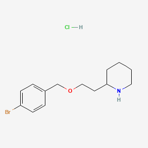 molecular formula C14H21BrClNO B1466554 2-{2-[(4-Bromobenzyl)oxy]ethyl}piperidine hydrochloride CAS No. 1220032-45-0