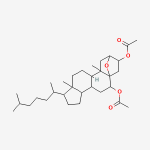 molecular formula C31H50O5 B14665591 2,5-Epoxycholestane-3,6-diyl diacetate CAS No. 50994-17-7
