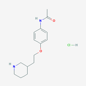 molecular formula C15H23ClN2O2 B1466560 N-{4-[2-(3-Piperidinyl)ethoxy]phenyl}acetamide hydrochloride CAS No. 1220016-27-2