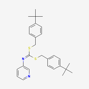 molecular formula C28H34N2S2 B14665645 Carbonimidodithioic acid, 3-pyridinyl-, bis((4-(1,1-dimethylethyl)phenyl)methyl) ester CAS No. 51308-76-0