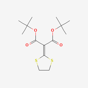 molecular formula C14H22O4S2 B14665664 Bis(1,1-dimethylethyl) 1,3-dithiolan-2-ylidenepropanedioate CAS No. 50780-72-8