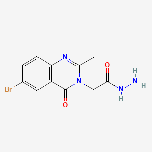 molecular formula C11H11BrN4O2 B14665719 3(4H)-Quinazolineacetic acid, 6-bromo-2-methyl-4-oxo-, hydrazide CAS No. 40889-48-3
