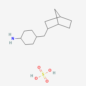 molecular formula C14H27NO4S B14665753 4-(2-Bicyclo[2.2.1]heptanylmethyl)cyclohexan-1-amine;sulfuric acid CAS No. 37875-12-0