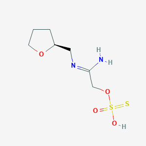 molecular formula C7H14N2O4S2 B14665785 S-((N-Tetrahydrofurfurylamidino)methyl) hydrogen thiosulfate CAS No. 40283-83-8