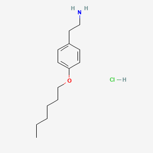 molecular formula C14H24ClNO B14665988 Benzeneethanamine, 4-(hexyloxy)-, hydrochloride CAS No. 37563-56-7