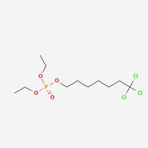 molecular formula C11H22Cl3O4P B14666009 Diethyl trichloroheptyl phosphate CAS No. 36272-56-7
