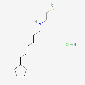 molecular formula C13H28ClNS B14666102 Ethanethiol, 2-((6-cyclopentylhexyl)amino)-, hydrochloride CAS No. 38920-60-4