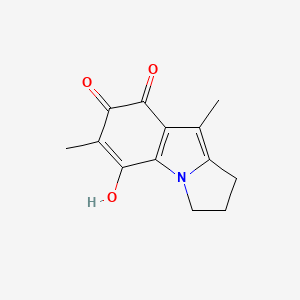 molecular formula C13H13NO3 B14666151 5-Hydroxy-6,9-dimethyl-2,3-dihydro-1H-pyrrolo[1,2-a]indole-7,8-dione CAS No. 37665-19-3