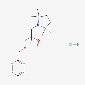 molecular formula C18H30ClNO2 B14666185 alpha-((Phenylmethoxy)methyl)-2,2,5,5-tetramethyl-1-pyrrolidineethanol hydrochloride CAS No. 41457-17-4