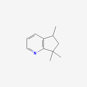 molecular formula C11H15N B14666187 5,7,7-Trimethyl-6,7-dihydro-5H-cyclopenta[b]pyridine CAS No. 36358-26-6