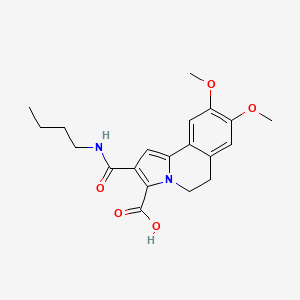 molecular formula C20H24N2O5 B14666240 Pyrrolo(2,1-a)isoquinoline-3-carboxylic acid, 5,6-dihydro-2-(butylcarbamoyl)-8,9-dimethoxy- CAS No. 39731-66-3