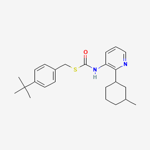 molecular formula C24H32N2OS B14666280 Carbonimidothioic acid, 3-pyridinyl-, S-((4-(1,1-dimethylethyl)phenyl)methyl O-(3-methylcyclohexyl) ester CAS No. 42723-79-5