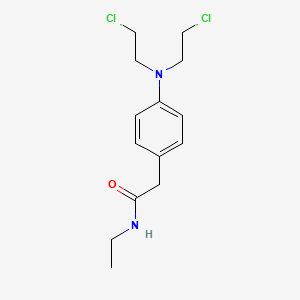 molecular formula C14H20Cl2N2O B14666281 Acetamide, 2-(p-(bis(2-chloroethyl)amino)phenyl)-N-ethyl- CAS No. 40068-20-0