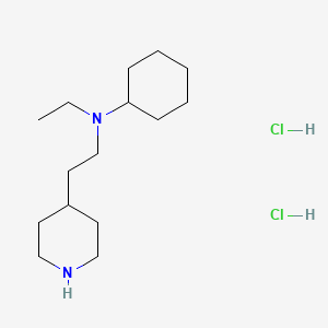 molecular formula C15H32Cl2N2 B1466637 N-Ethyl-N-(2-(piperidin-4-yl)ethyl)cyclohexanamine dihydrochloride CAS No. 1219957-77-3