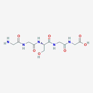 molecular formula C11H19N5O7 B14666383 Glycine, glycylglycyl-L-serylglycyl- CAS No. 51325-29-2