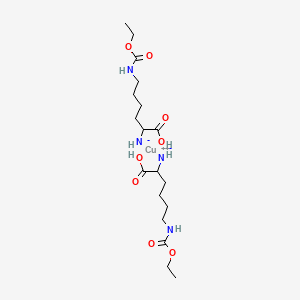 molecular formula C18H34CuN4O8 B14666386 Copper;[1-carboxy-5-(ethoxycarbonylamino)pentyl]azanide CAS No. 41582-42-7