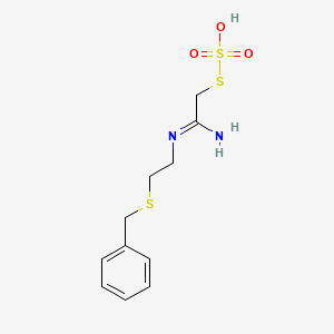 molecular formula C11H16N2O3S3 B14666454 S-((N-(2-Benzylthioethyl)amidino)methyl) hydrogen thiosulfate CAS No. 40283-98-5