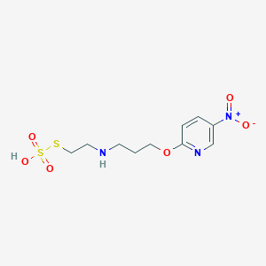 molecular formula C10H15N3O6S2 B14666471 S-2-((3-(5-Nitro-2-pyridyloxy)propyl)amino)ethyl hydrogen thiosulfate CAS No. 41286-98-0