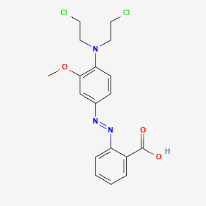 molecular formula C18H19Cl2N3O3 B14666618 Azobenzene, 4-bis(2-chloroethyl)amino-2'-carboxy-3-methoxy- CAS No. 40136-93-4