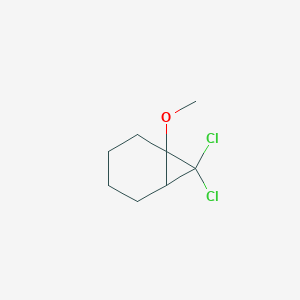 molecular formula C8H12Cl2O B14666718 7,7-Dichloro-1-methoxybicyclo[4.1.0]heptane CAS No. 37829-49-5