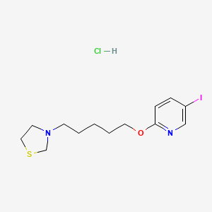 molecular formula C13H20ClIN2OS B14666719 Thiazolidine, 3-(5-(5-iodo-2-pyridyloxy)pentyl)-, hydrochloride CAS No. 41287-88-1
