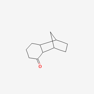 molecular formula C11H16O B14666778 Octahydro-1,4-methanonaphthalen-5(1H)-one CAS No. 39725-24-1