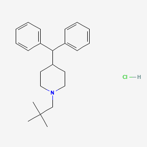 molecular formula C23H32ClN B14666804 Piperidine, 1-(2,2-dimethylpropyl)-4-(diphenylmethyl)-, hydrochloride CAS No. 37015-90-0