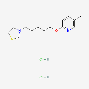 molecular formula C14H24Cl2N2OS B14666835 Thiazolidine, 3-(5-(5-methyl-2-pyridyloxy)pentyl)-, dihydrochloride CAS No. 41287-95-0