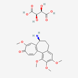 molecular formula C24H29NO11 B14666841 (7S)-7-amino-1,2,3,9-tetramethoxy-6,7-dihydro-5H-benzo[a]heptalen-10-one;(2R,3R)-2,3-dihydroxybutanedioic acid CAS No. 38838-25-4