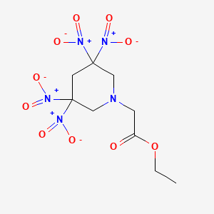 molecular formula C9H13N5O10 B14666849 Ethyl 2-(3,3,5,5-tetranitropiperidin-1-yl)acetate CAS No. 36235-44-6