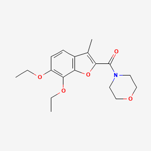 molecular formula C18H23NO5 B14666893 Morpholine, 4-((6,7-diethoxy-3-methyl-2-benzofuranyl)carbonyl)- CAS No. 40713-21-1