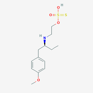 molecular formula C13H21NO4S2 B14666934 S-2-((1-(p-Methoxybenzyl)propyl)amino)ethyl hydrogen thiosulfate CAS No. 38914-79-3