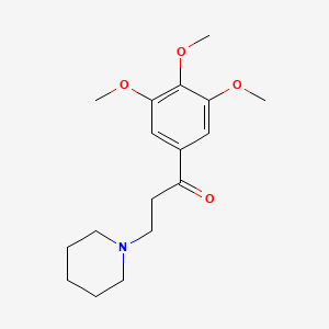 molecular formula C17H25NO4 B14666943 1-Propanone, 3-(1-piperidinyl)-1-(3,4,5-trimethoxyphenyl)- CAS No. 39010-16-7