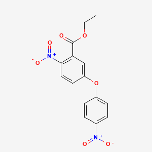 molecular formula C15H12N2O7 B14667004 Ethyl 2-nitro-5-(4-nitrophenoxy)benzoate CAS No. 51282-72-5