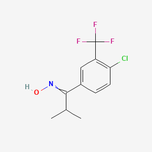 molecular formula C11H11ClF3NO B14667042 N-{1-[4-Chloro-3-(trifluoromethyl)phenyl]-2-methylpropylidene}hydroxylamine CAS No. 39240-79-4