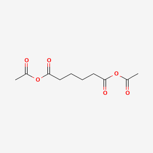 molecular formula C10H14O6 B14667071 Hexanedioic acid, dianhydride with acetic acid CAS No. 38478-77-2