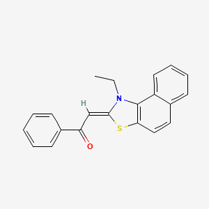 molecular formula C21H17NOS B14667101 Ethanone, 2-(1-ethylnaphtho[1,2-d]thiazol-2(1h)-ylidene)-1-phenyl- CAS No. 35976-48-8