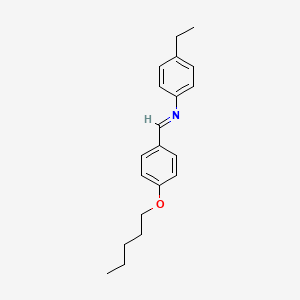 molecular formula C20H25NO B14667120 Benzenamine, 4-ethyl-N-[[4-(pentyloxy)phenyl]methylene]- CAS No. 37599-76-1