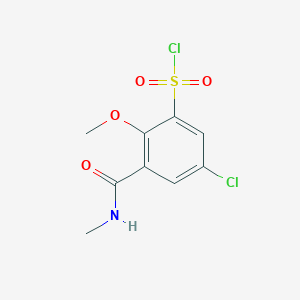 5-Chloro-2-methoxy-3-(methylcarbamoyl)benzene-1-sulfonyl chloride