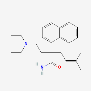 molecular formula C23H32N2O B14667295 Acetamide, 2-(diethylaminoethyl)-2-(3-methyl-2-butenyl)-2-(1-naphthyl)- CAS No. 50765-89-4