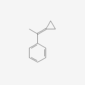 molecular formula C11H12 B14667350 Benzene, (1-cyclopropylideneethyl)- CAS No. 41418-59-1