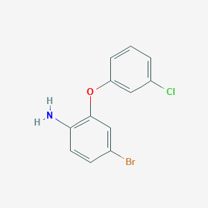 molecular formula C12H9BrClNO B1466738 4-Bromo-2-(3-chlorophenoxy)aniline CAS No. 1485735-15-6